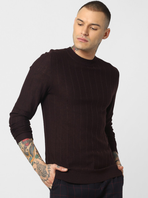 

Jack & Jones Men Burgundy Solid Sweater