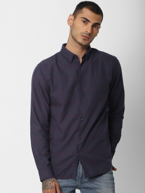

Jack & Jones Men Navy Blue Slim Fit Striped Casual Shirt