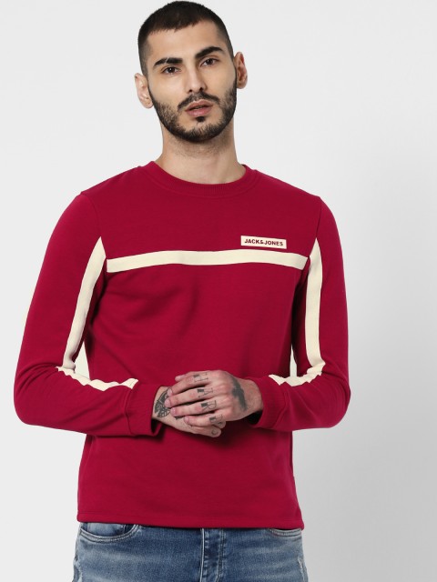

Jack & Jones Men Red Solid Sweatshirt
