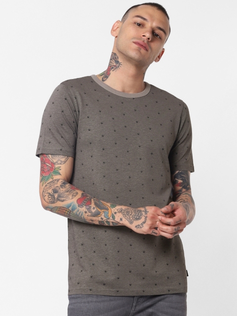 

Jack & Jones Men Grey Printed Round Neck T-shirt