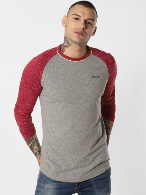 

Jack & Jones Men Grey Solid Round Neck T-shirt