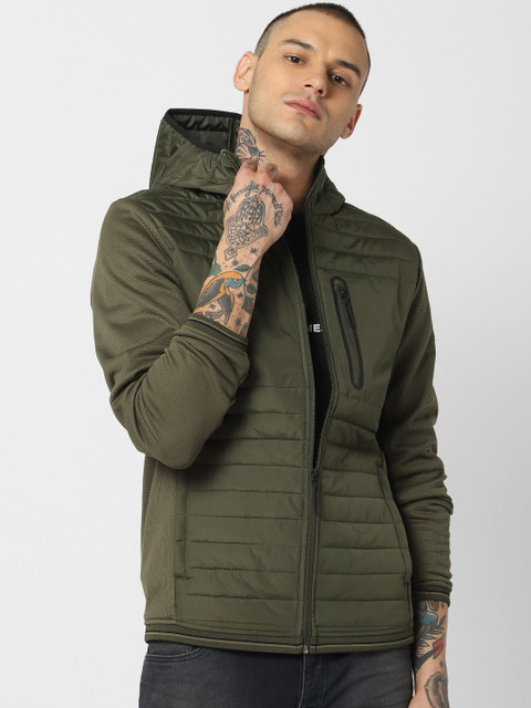 

Jack & Jones Men Olive Green Solid Padded Jacket