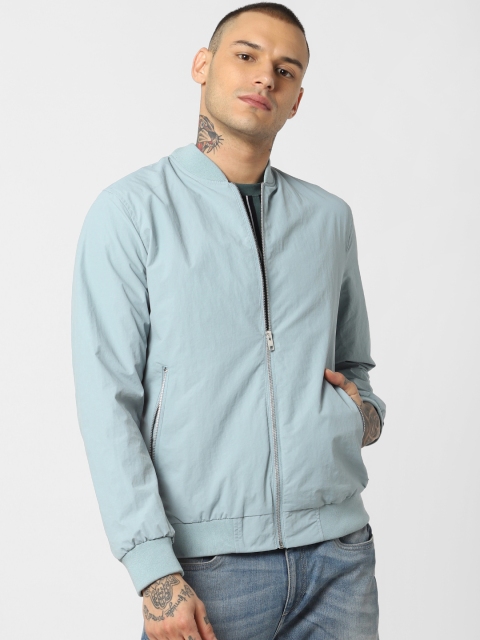 

Jack & Jones Men Blue Solid Bomber Jacket
