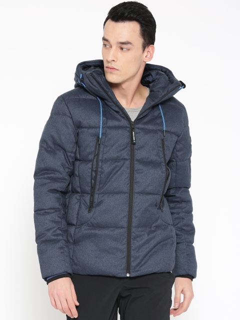 

Jack & Jones Men Navy Blue Solid Hooded Puffer Jacket