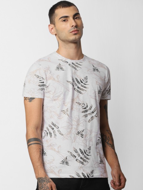 

Jack & Jones Men White & Green Printed Round Neck T-shirt