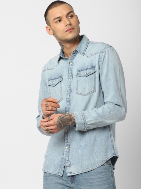 

Jack & Jones Men Blue Slim Fit Solid Casual Shirt