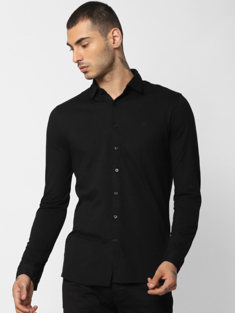 

Jack & Jones Men Black Slim Fit Solid Casual Shirt