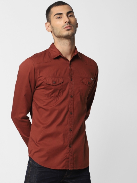 

Jack & Jones Men Brown Regular Fit Solid Casual Shirt