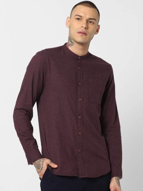 

Jack & Jones Men Burgundy Slim Fit Solid Casual Shirt