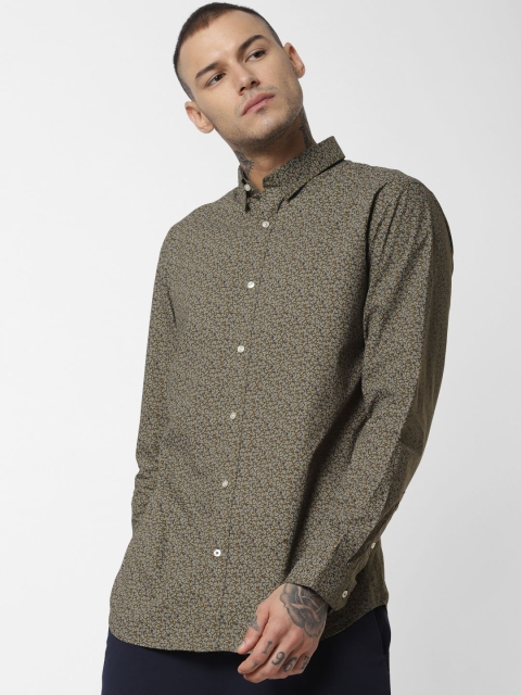 

Jack & Jones Men Green Slim Fit Printed Casual Shirt