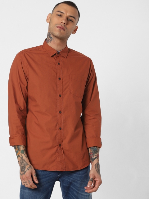 

Jack & Jones Men Brown Slim Fit Solid Casual Shirt