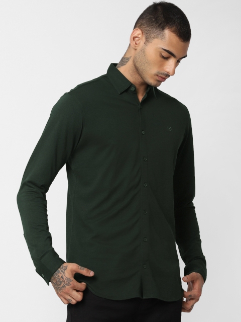 

Jack & Jones Men Green Slim Fit Solid Casual Shirt