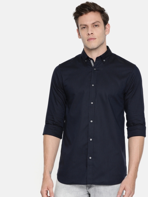 

Jack & Jones Men Navy Blue Premium Slim Fit Solid Casual Shirt
