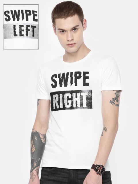 

Jack & Jones Men White Printed Round Neck T-shirt