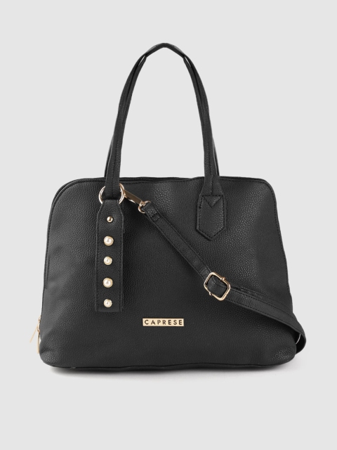 

Caprese Black Solid Handheld Bag