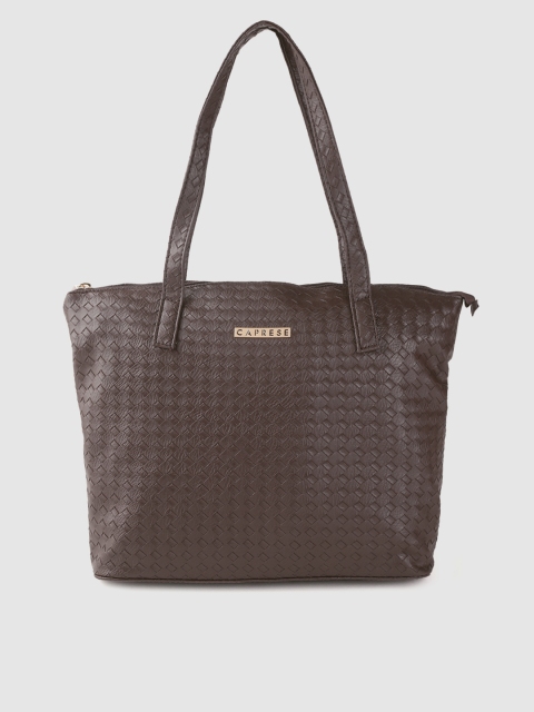 

Caprese Coffee Brown Basket Weave Shoulder Bag