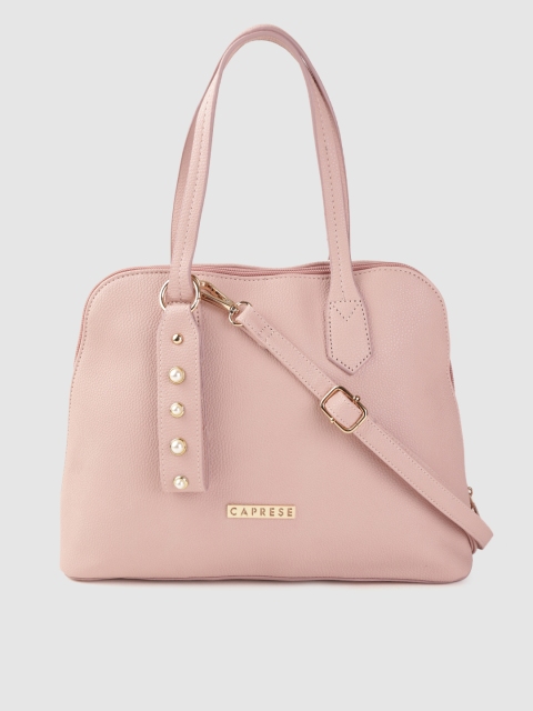 

Caprese Peach-Coloured Solid Handheld Bag