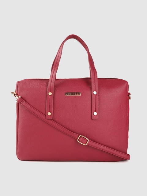 

Caprese Women Maroon Solid Laptop Bag