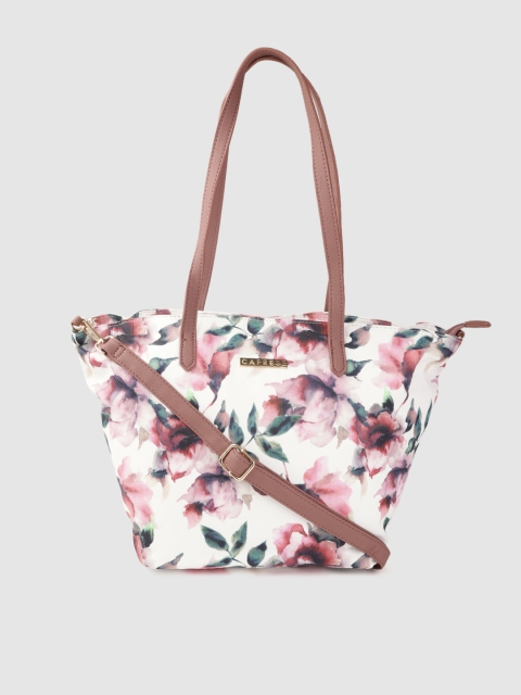 

Caprese White & Pink Floral Print Shoulder Bag