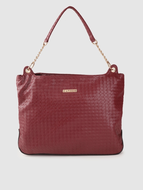 

Caprese Maroon Basket Weave Textured Shoulder Bag
