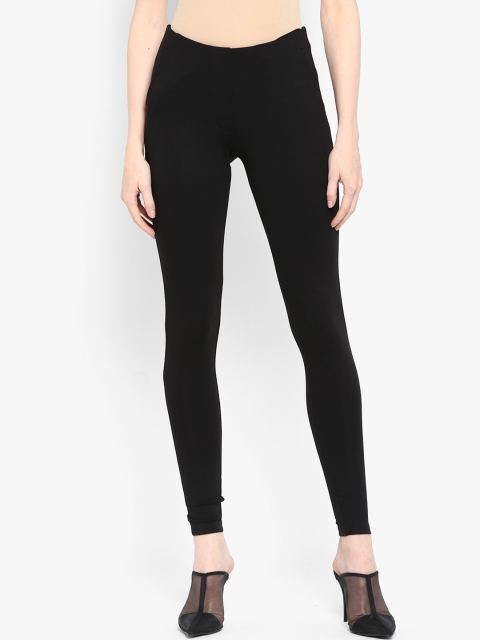

FOSH Women Black Solid Skinny-Fit Jeggings