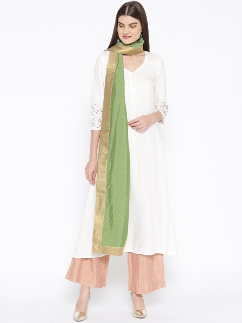 

Shakumbhari Green & Golden Zari Woven Design Dupatta