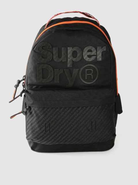 

Superdry Men Black Embossed Brand Logo Print Backpack