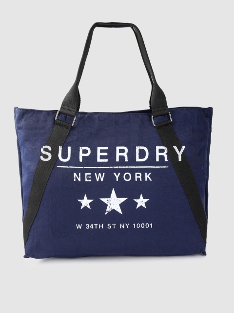 

Superdry Navy Blue & White Printed Tote Bag