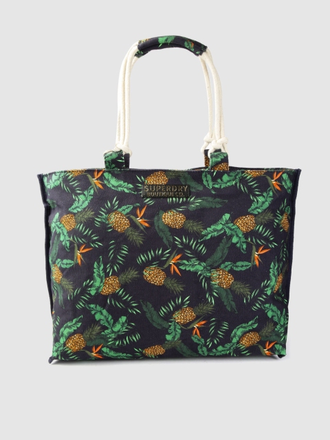 

Superdry Black & Green Pineapple Print Tote Bag