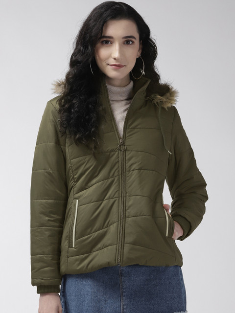

Foreign Culture By Fort Collins Women Olive Green Solid Parka Jacket