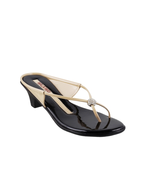 

WALKWAY Women Beige Solid Block Heels