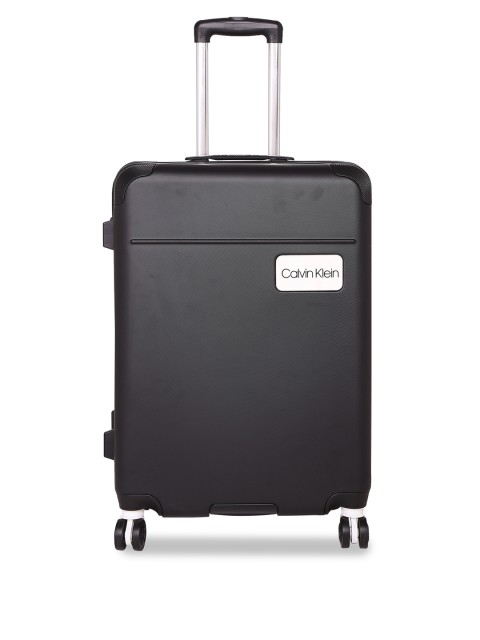 

Calvin Klein Black Solid Casual Hardside Hard-Sided Large Trolley Suitcase