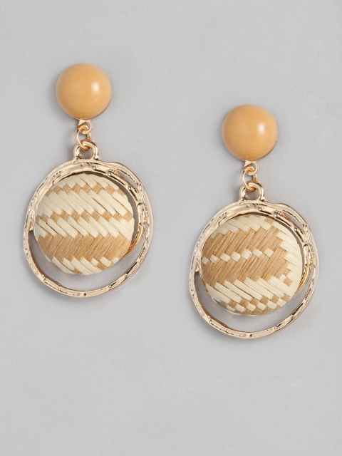 

justpeachy Gold-Toned Circular Drop Earrings