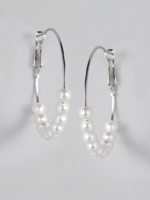 

justpeachy White Circular Hoop Earrings