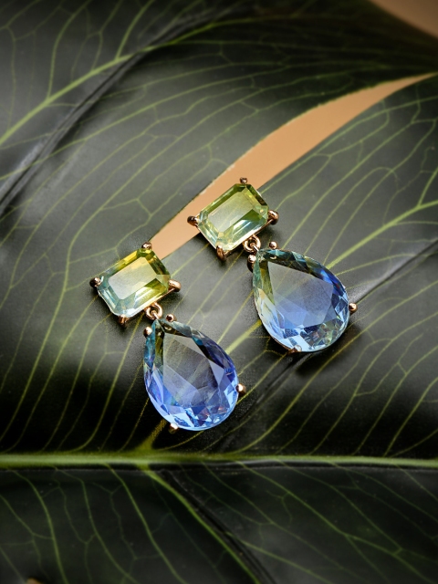 

justpeachy Blue & Green Contemporary Drop Earrings