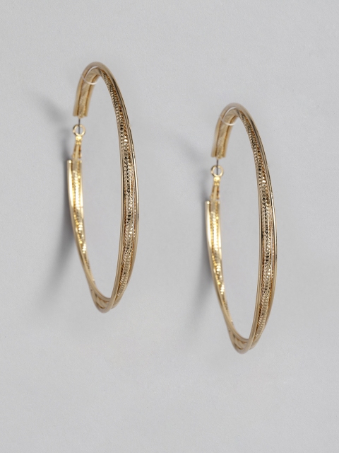 

justpeachy Gold-Toned Circular Hoop Earrings