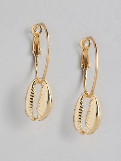 

justpeachy Gold-Toned Quirky Hoop Earrings