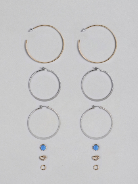 

justpeachy Set Of 6 Earrings, Gold