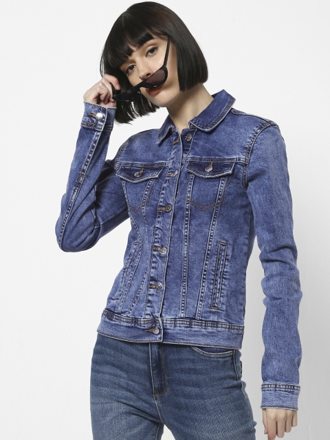 

ONLY Women Blue Washed Denim Jacket