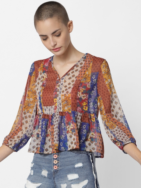 

ONLY Women Multicoloured Printed A-Line Top, Multi