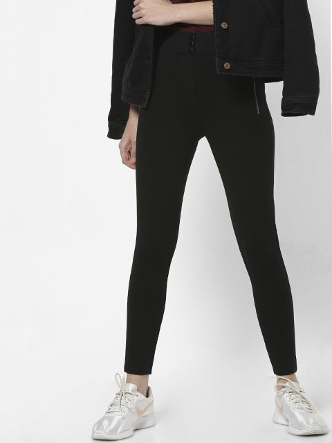 

ONLY Women Black Solid Skinny Fit Treggings