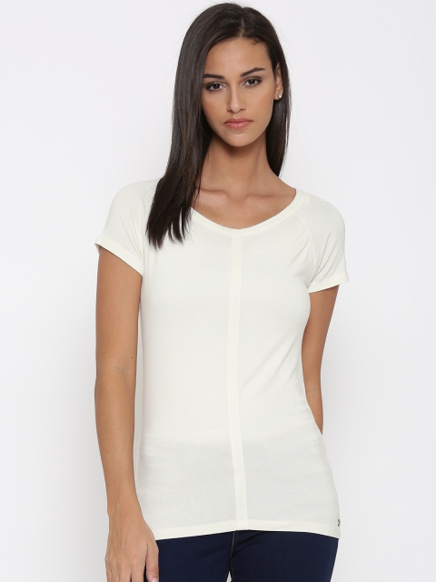 

U.S. Polo Assn. Women Cream-Coloured Top