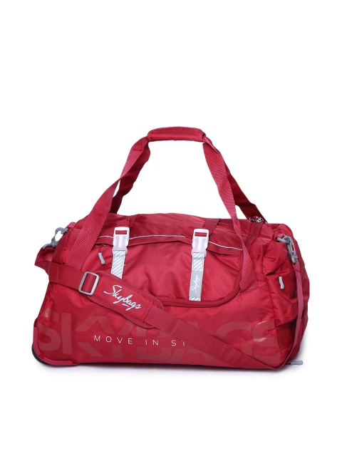 

Skybags Unisex Carmine Red Solid Snazzy Trolley Duffle Bag