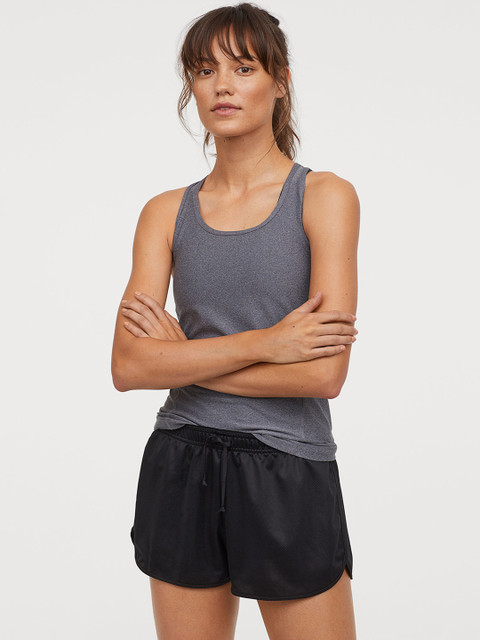 

H&M Women Black Solid Sports Shorts