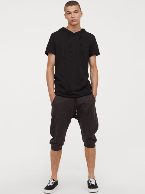 

H&M Men Grey Solid Low-Crotch Sweatshirt Shorts