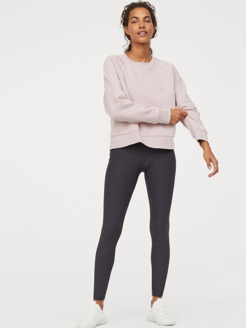 

H&M Women Charcoal Grey Solid Sports Tights Shaping Waist