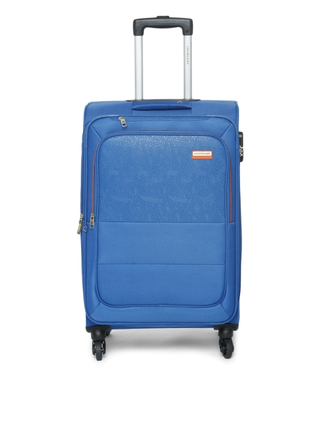 

Aristocrat Blue Solid Sorento Soft-Sided Medium Trolley Suitcase