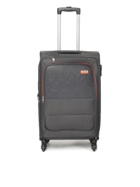 

Aristocrat Grey Solid Sorento Soft-Sided Medium Trolley Suitcase