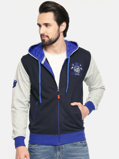 

Sports52 wear Men Navy Blue Solid Comfort Fit Hooded Sweatshirt