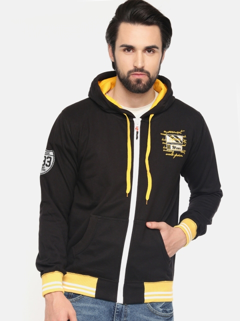 

Sports52 wear Men Black Solid Hooded Sweatshirt